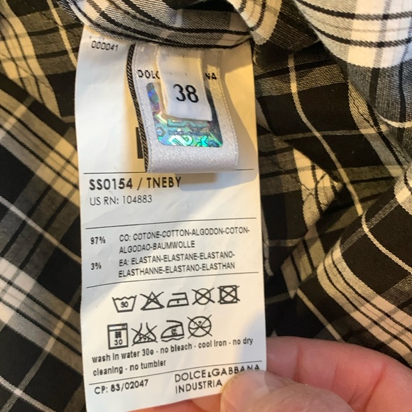 D&G fitted shirt size 38 - Picture 5 of 6